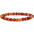 thumbnail image 1 of Bracelet Extensible Unisexe en Perles Rondes 6 mm en Agate Rouge Rêve Naturelle, 1 of 4