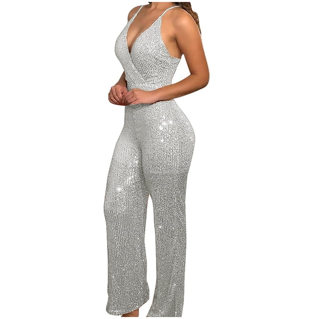 2025 Tenue d'Anniversaire Sans Manches à Paillettes pour Femmes, Combinaison Moulante à Bretelles