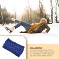 thumbnail image 2 of Bandeau d'Hiver pour Femmes, Élasticité, Chaud, Style Simple, Accessoires pour Cheveux, Marine, 2 of 6