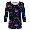 thumbnail image 4 of T-shirts de Mardi Gras pour Femmes, T-Shirts de Croisière de Carnaval pour Femmes, T-Shirt Graphique à Masque Pailleté pour Femmes, Vêtements de Mardi Gras pour Femmes Grande Taille, T-Shirts Mode à Manches 3/4 à Col Rond T-Shirt de Fête Hauts de Carnaval, 4 of 5