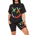 thumbnail image 1 of Innerwin Sweatsuits Short Sleeve Ladies Two Piece Outfit Fitness Crew Neck Loose Fit Jogger Set Style-B S, 1 of 4