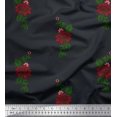 thumbnail image 1 of Soimoi Modal Satin Fabric Leaves & Floral Block Decor Fabric Printed Yard 42 Inch Wide, 1 of 3