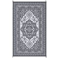 thumbnail image 3 of GlowSol 9x12 Outdoor Rug Waterproof Carpet Patio Rug Indoor Outdoor Area Rug Reversible Rug for Picnic Beach Deck-Outdoor, Gray/White, 3 of 7