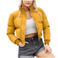 thumbnail image 1 of XZNGL Woman Short Long Sleeve Stand Collar Warm Casual Bread Down Jacket, 1 of 8