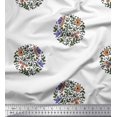 thumbnail image 1 of Soimoi Modal Satin Fabric Leaves & Floral Block Print Sewing Fabric Yard 42 Inch Wide, 1 of 3