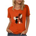 thumbnail image 1 of Dadaria Hauts Femmes Chemise Orange T-Shirt à Manches Courtes T-Shirt Col Rond Tee d'Été Chandail Blouses L, 1 of 5