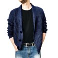 thumbnail image 1 of Leutsin Men's Solid Color Lapel Long-sleeved Single-breasted Sweater Coat, 1 of 3