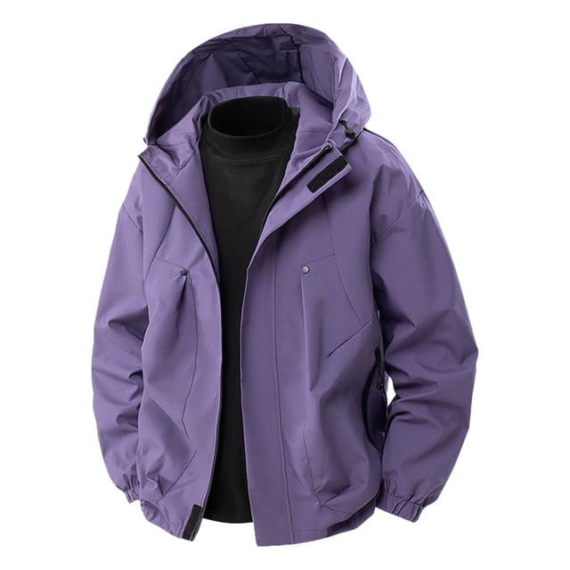Veste de Travail Imperméable à Capuche à Manches Longues pour Homme avec Multiples Poches pour Activités de Plein Air