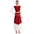 thumbnail image 2 of Nyeemya Robe de Danse Sans Manches Métallique Ourlet Irrégulier Bordeaux S/M, 2 of 7