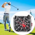 thumbnail image 4 of Universal Golf Mallet Putter Cover Square Headcover Magnetic Putter Head Closure Guard Spider Black, 4 of 9