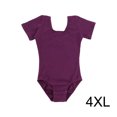 thumbnail image 4 of Tenue de Danse Extensible pour Enfants, Douce pour la Peau, Classique, Confortable, Classique, Courte, Col Rond, Justaucorps Combinaison, Tenue de Danse Douce, Costume, Léotard, Violet, 4TG, 4 of 8