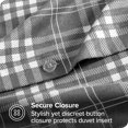 thumbnail image 4 of Bare Home Flannel Duvet Cover Set - 100% Flannel Cotton - Double Brushed - Twin/Twin XL, Stirling Plaid - Gray/White, 4 of 6