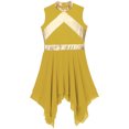 thumbnail image 4 of MSemis Robe de Danse de Louange Sans Manches pour Filles Enfants, Robe de Culte Liturgique, Costume, Robe d'Église, Robe Longue 6-16 Ans Jaune 12, 4 of 6