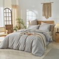 thumbnail image 2 of Washed Cotton Duvet Cover Set Linen Feel Natural Wrinkle Lightweight Comfy (King  Linen), 2 of 6
