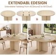 thumbnail image 3 of Table à Manger Extensible de 43,3 Pouces-59 Pouces pour 4 à 8, Table de Cuisine Ronde à Ovale avec Rangement Caché et Base Croisée Robuste, Table Moderne pour Salle à Manger et Salon, Rallonges Amovibles, Bois Naturel, 3 of 9
