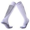 thumbnail image 1 of Mens Socks Adult Male Compression Stockings for Men plus Size Soft Elastic Knee Length Football Socks Men Thick Stockings Adult Non Clothes(White,One Size), 1 of 3