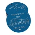 thumbnail image 1 of Inkdotpot Pack Of 100 Real Silver Foil Paper Tags Thank You For Celebrating With Me Birthday Favor Hang Tags, 1 of 6