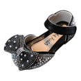 thumbnail image 1 of FhsagQ Chaussures Enfants Chaussures Pantoufles Taille 4 Filles Mode Printemps et Été Sandales Filles Robe Danse Performance Chaussures Princesse Perle Maille Nœud Crochet Boucle Style Élégant Noir 29, 1 of 1