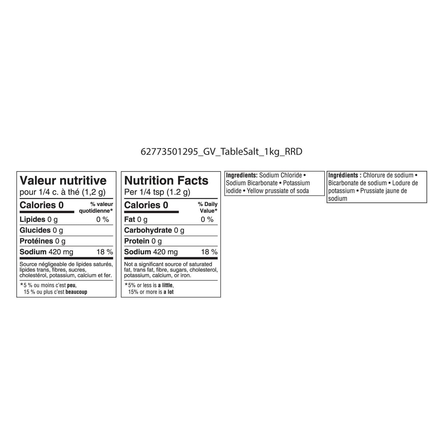 Great Value Iodized Table Salt