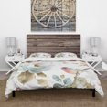 thumbnail image 2 of Designart 'Beautiful Bird Romance I' Cottage Bedding Set - Duvet Cover & Shams, 2 of 4