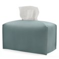 thumbnail image 1 of Leather Tissue Box Cover Holder Square Tissues Case Roll Paper Dispenser, 1 of 5