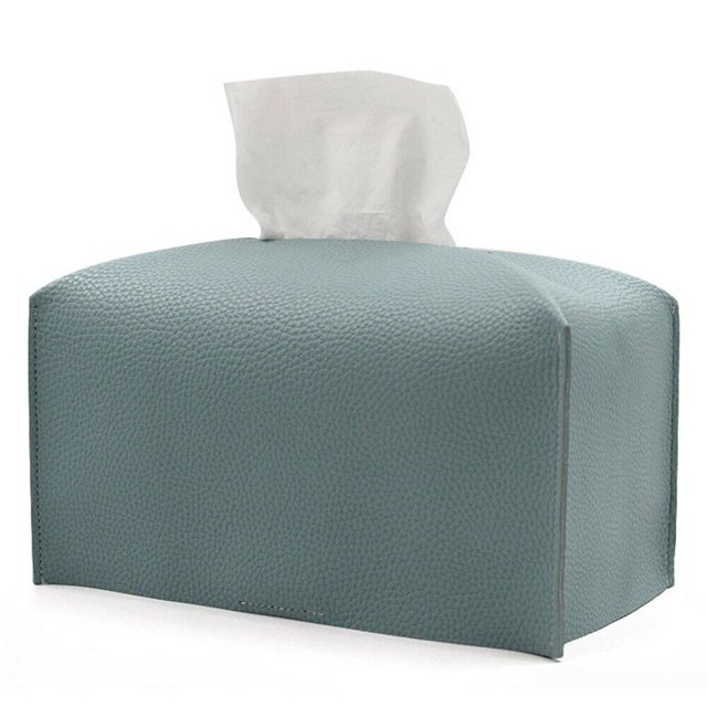 Leather Tissue Box Cover Holder Square Tissues Case Roll Paper Dispenser