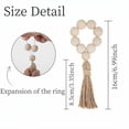 thumbnail image 3 of Oleegame 2PC Placemat Idyllic Wood Bead Tassel Napkin Ring Elastic Napkin Buckle Adjustable Hand Woven Rope Napkin Ring, 3 of 9