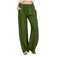thumbnail image 1 of VEKDONE Womens Linen Long Pants Army Green XL, 1 of 5