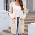 thumbnail image 4 of Pompotops Mode Femmes Décontracté Manches Longues Long Manteau Chandail Cardigan Blouse Hauts Liquidation, 4 of 7