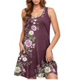 thumbnail image 1 of Ovzne Robes Grande Taille pour Femmes Rondes Robe d'Été Robe Décontractée Dégradée Sans Manches Col Rond Robe Imprimée Robe de Vacances Imprimée Liquidation, 1 of 5