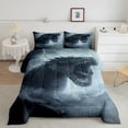 thumbnail image 2 of YST Ensemble de Couette Grand Lit Pterosaur, Ensembles de Literie Doux Imprimés Dragon Rugissant pour Lit, Ensembles de Couette de Literie 3D Roche Faune Tonnerre Enfants Adultes, Insert de Couette en Microfibre Gothique Gris Blanc, 2 of 6