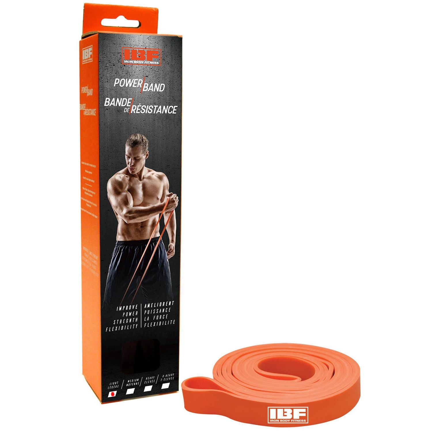 Iron Body Fitness Light Resistance Power Band, Latex Loop Resistance Band for Strength Training and Mobility