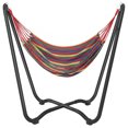 thumbnail image 1 of Outsunny Hamac de Patio avec Support, Lit Hamac d'Extérieur en Tissu avec Support, Multicolore, 1 of 10