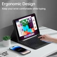 thumbnail image 2 of Abody Clavier Sans Fil Clavier USB avec Étui de Protection en Cuir PU pour Tablette Compatible avec Air2 9.7 Po/ 9.7 Po(2017)/ 9.7 Po(2018)/ Pro 9.7 Po, 2 of 7