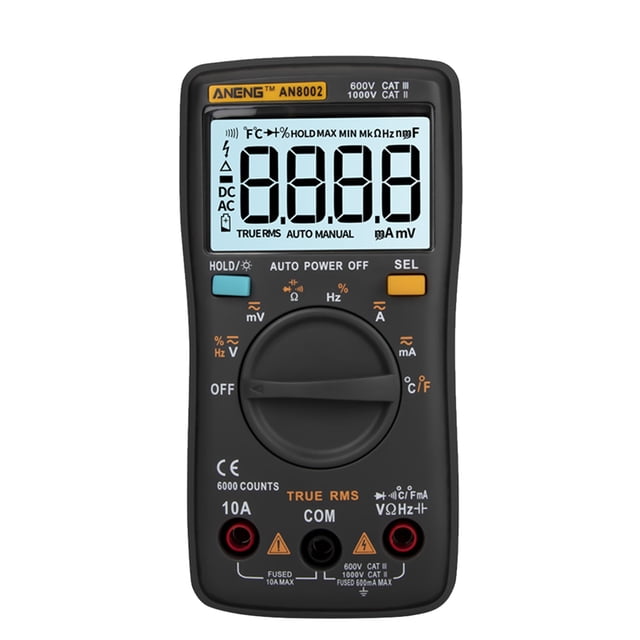ANENG AN8002 6000 Counts True RMS Multifunctional Digital Multimeter Voltmeter Ammeter Handheld Mini Universal Meter High Accuracy Measure Temperature AC/DC Voltage AC/DC Current Resistance