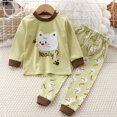 thumbnail image 2 of Pisexur Tenue d'Automne pour Bébé Fille Garçon, Ensemble de Pyjama pour Tout-Petits Garçons Filles, Mode Décontractée, Floral, Col Rond, Manches Longues, Chandail à Enfiler et Pantalon, Tenue de Nuit, Ensemble 2 Pcs pour Enfants, 3 Mois à 6 Ans, 2 of 3