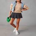 thumbnail image 3 of Solid Color Loose Fit Crew Neck Long Sleeve Sweatshirt for Women, 3 of 9