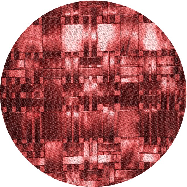 Ahgly Company Tapis d'Intérieur Ronds Transitionnels Lavables à la Machine, Rouge Pamplemousse, 6 Pieds Rond
