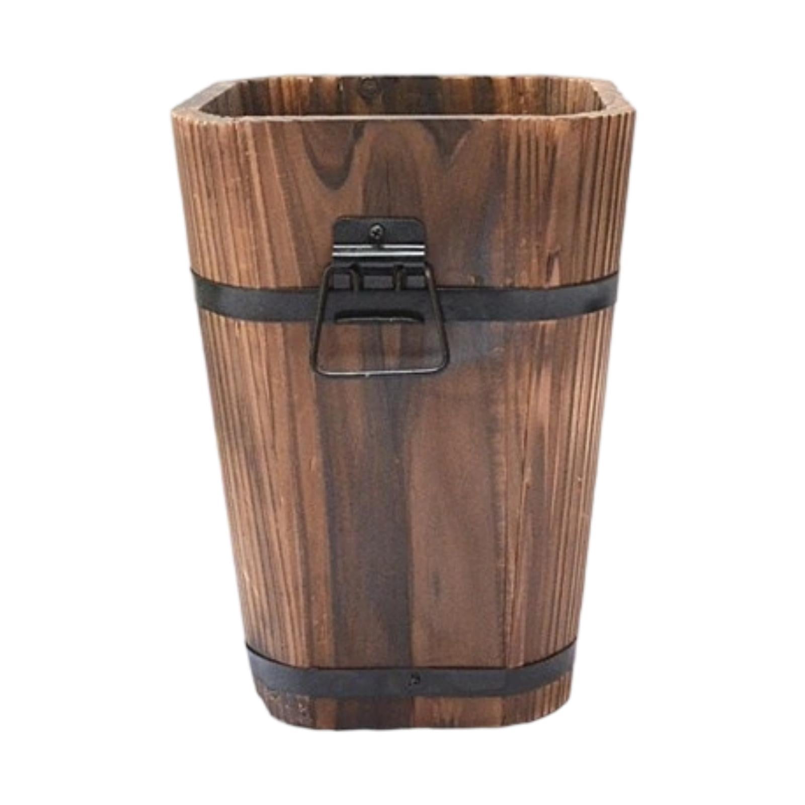 koolsoo Jardinière Tonneau en Bois Pot de Fleurs Rustique pour Entrée de Cour Intérieur/extérieur m