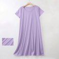 thumbnail image 2 of Yuyuzo Chemises de Nuit pour Femmes à Manches Courtes, Robes de Détente et de Sommeil, Amples, Basiques, Unies, Col Ras du Cou, T-Shirts Confortables, Nuisette, 2 of 6