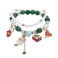 thumbnail image 1 of Christmas Gift Bell Snowman Double Elastic Bracelet Christmas Tree Santa Gift Hand String Beads, 1 of 8