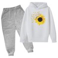 thumbnail image 1 of RXIRUCGD Mode Filles et Garçons Enfants Décontracté Manches Longues Imprimé Tournesol Hauts Ensemble à Capuche Manches Longues (Blanc, Taille : 13 Ans), 1 of 2