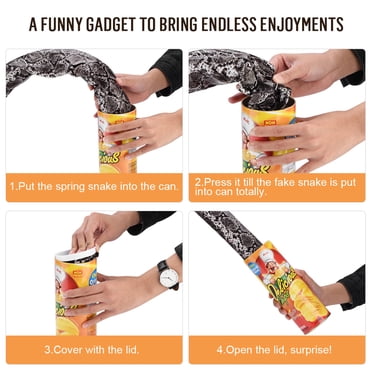 Original Snake in a Potato Chip Can Prank-Funny Classic Snake in a Can Prank for Kids, Snake in a Can Trick Gag Gift Toy & Scary Shock Snake Trick, Spring Snakes Prank, Red Potato Chip Can