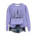 thumbnail image 1 of Birdeem Chandail de Noël pour Femmes Col Rond Imprimé Ample Manches Longues Sans Capuche, 1 of 1