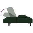 thumbnail image 5 of vidaXL 2-Seater Sofa Bed with Two Pillows Dark Green Velvet, 5 of 5