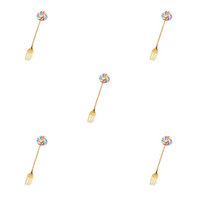 Transemion 1/2/3/5 Cartoon Adorable Restaurant Hotel Tableware Portable Washable Stainless Steel Stirring Mixing Dinnerware Cake Flatware Candy Fork Rainbow 5PCS