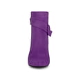thumbnail image 2 of Unique Bargains Bottes à Talon Bloc à Bout Rond pour Femmes Bottines Cheville Violet US 10, 2 of 8