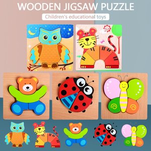 EGNMCR Puzzles en bois pour les jeunes enfants 1 2 3 Années Vieux Garçons Filles Jouet éducatif Construction puzzle Cadeaux d'anniversaire pour les enfants