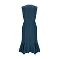 thumbnail image 4 of Liquidation d'Été 2025! Robe Grande Taille pour Femmes, Robe d'Été en Liquidation pour Femmes, Robe Sans Manches à Col en V Printemps/été Mode Slim Sirène, 4 of 5