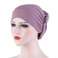 thumbnail image 1 of Women Small Solid Color Soft Knotted Night Sleep Beanie Bonnet Chemo Hat Cover, 1 of 10